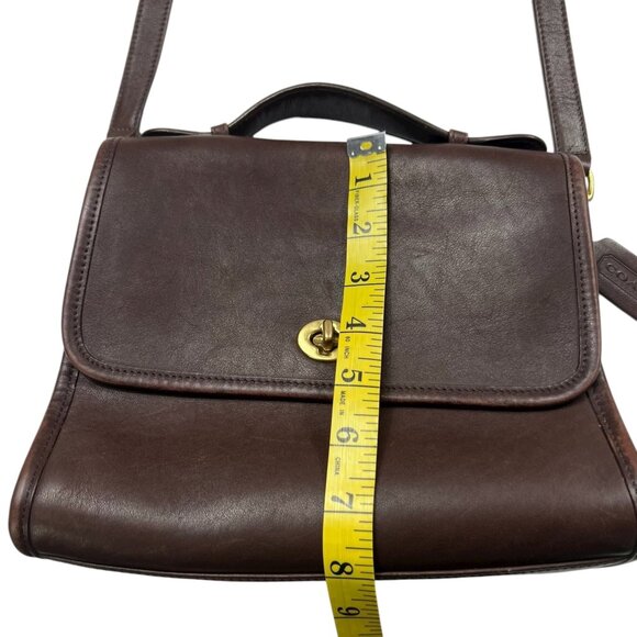 Vintage Coach Walnut Brown Court Crossbody Bag 9870 - Picture 7 of 15